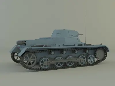 Pz Kpfw I Ausf B military tank 3D model
