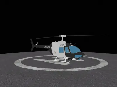 Bell 206 Police Helicopter Low-poly 3D model