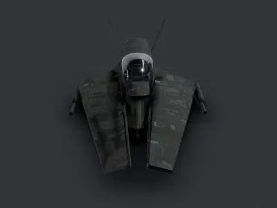 Futuristic Sci-Fi Air Force Airplane Space Ship 3D model