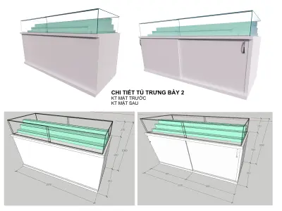 Glass Display Cabinet 3D model Free 3D print model 2 Free 3D print model