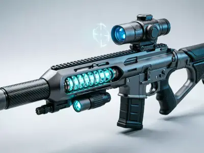 SciFi Railgun Assault Rifle Low-poly 3D model
