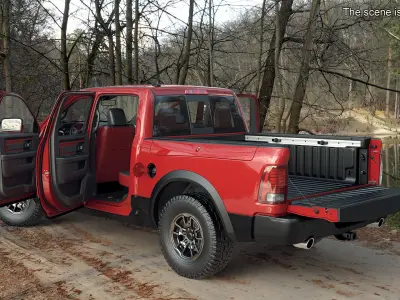Dodge Ram 1500 Pickup Truck Rigged for Cinema 4D 3D model