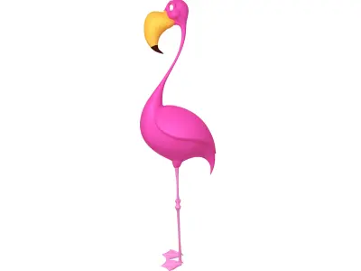 Flamingo cartoon 3D model
