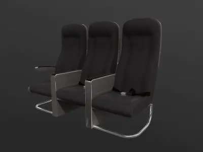 airplane passengers seats PBR Low-poly 3D model