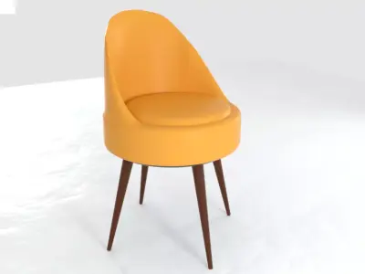Chair2 chair with wooden legs Free 3D model