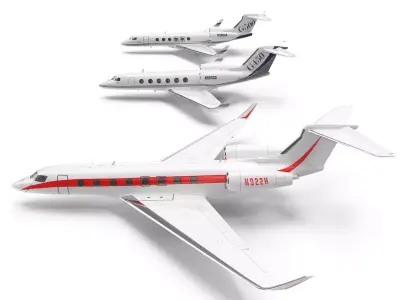 Gulfstream Business Jets Rigged Collection 3D model