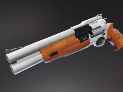 Safari 12 Revolver Low-poly 3D model