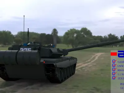 High-Quality T90A Main Battle Tank 3D Model Low-poly 3D model