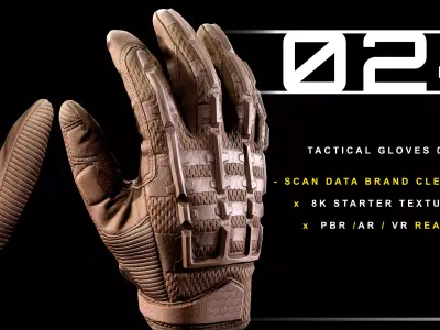 Tactical Gloves 024 Low-poly 3D model