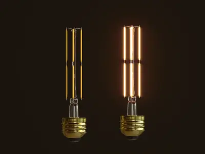 Tubilar light bulb 3D model