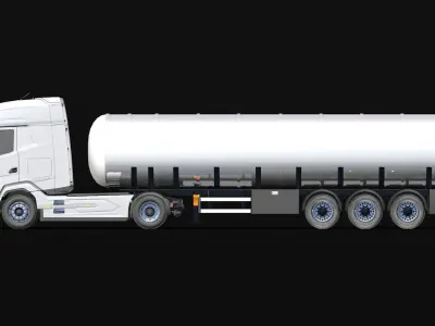2021 DAF XG 480 Tank Trailer Low-poly 3D model