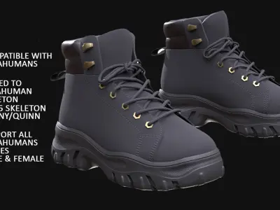 Boots 130 - All MH Bodies - UE5 Skeletons - Rigged Low-poly 3D model