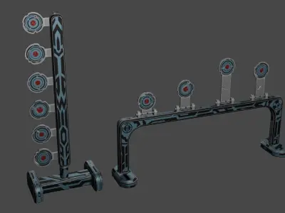 Target Shooting Set Low-poly 3D model