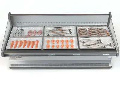 commercial refrigerator for fish and sea creature - NO-3 Low-poly 3D model