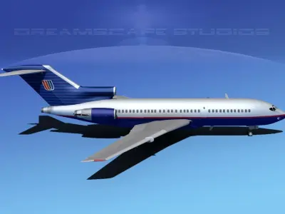Boeing 727-100 United Airllines 4 3D model