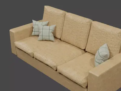 A sofa set model Free low-poly 3D model