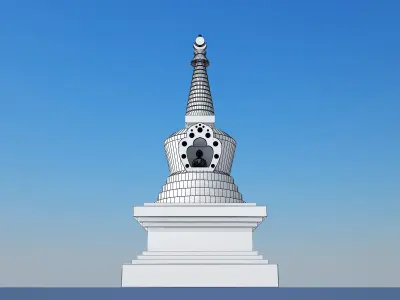 White Stupa 3D model