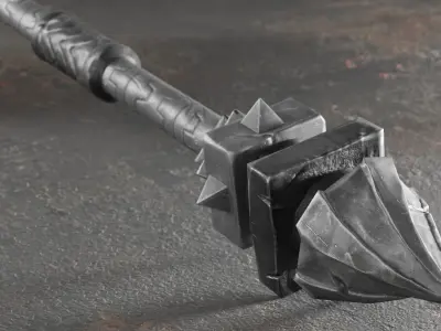 Dark Iron Dwarf Heritage Hammer  Low-poly 3D model