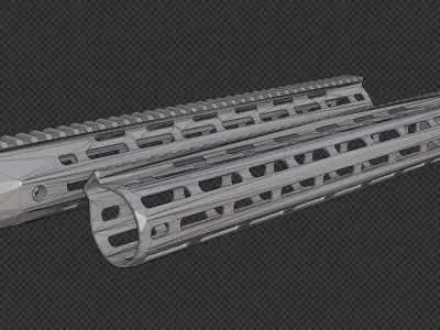 AR-15 KAC URX4 145Inch M-LOK Handguard Low-poly 3D model