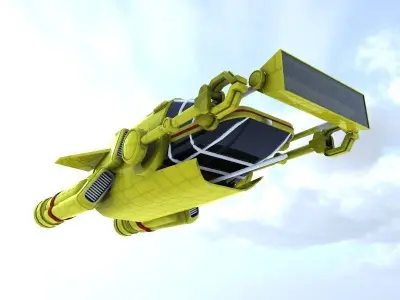 Thunderbird sci-fi spaceship - sci-fi spaceship Low-poly 3D model