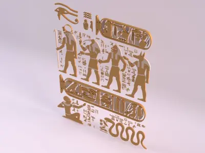 Egyptian Symbols - 037 Low-poly 3D model