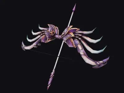 Bow Fantasy Throw Weapon Firearms Legendary Equipment Low-poly 3D model