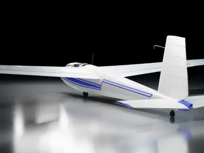 Aircraft-Airplane-Blanik-L13-1958 Low-poly 3D model