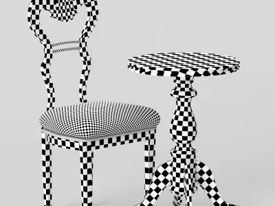 antique chair table Free 3D model