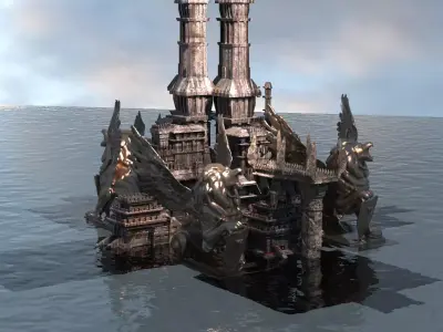 Lion Ancient Temple Complex Temple Towet 3D model