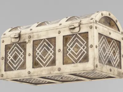 Closed Treasure Chest Low-poly 3D model