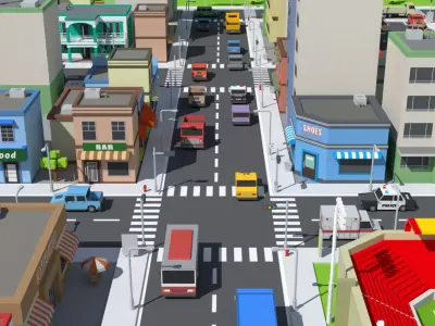 Simplepoly City - Low-Poly 3D model Free low-poly 3D model