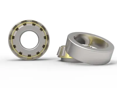 Angular contact roller bearing 3D model