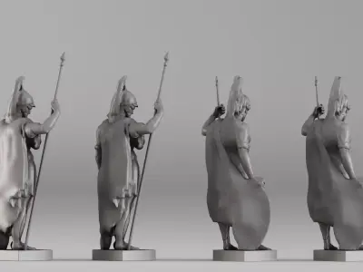 001659 Ancient Warrior Statue Collection 3D print model