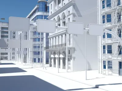 HD City Street Scene 3D model