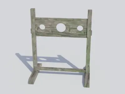 Medieval Pillory - Low-poly PBR Low-poly 3D model