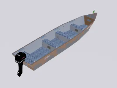 Boat Army Brazilian Low-poly 3D model