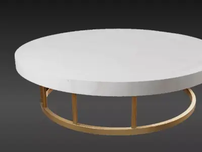Marble Coffee Table 3D Model Modern Living Room Furniture Free low-poly 3D model