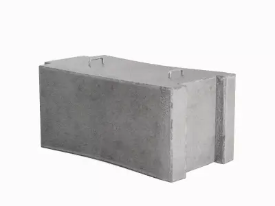 Concrete Traffic Barrier Set Low-poly 3D model