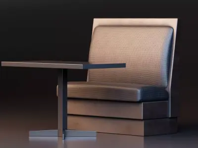 Modern Restaurant Chair with Table Free low-poly 3D model