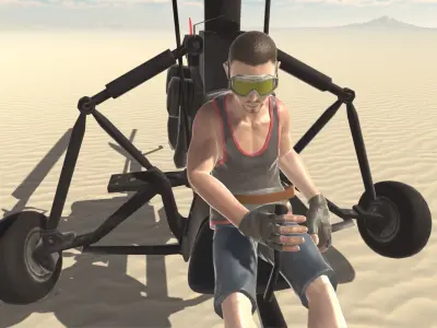 Ultra Light Helicopter Low-poly 3D model