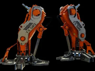 robot leg parts  Low-poly 3D model