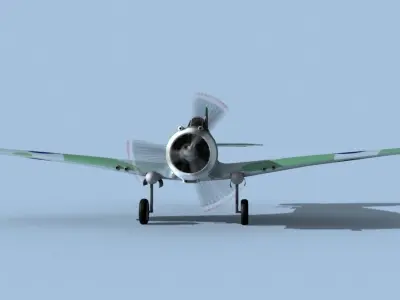 Curtiss H-75C Mohawk V24 RAF 3D model