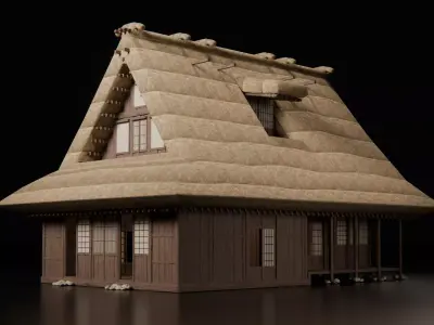 Feudal Japanese Village Modular Set 3D model