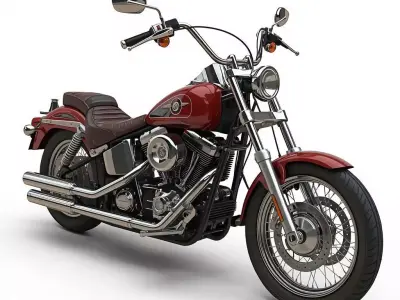 Realistic Classic Cruiser Motorcycle 3d model Low-poly 3D model