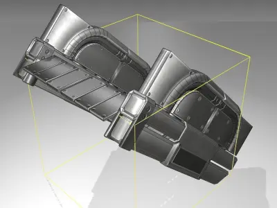 Futuristic Stairs - 22 - Basic Textures Low-poly 3D model