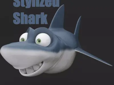 Stylized Shark Character 3D model