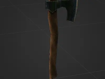 Viking Battle Axe with thick blade Free low-poly 3D model