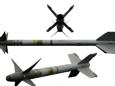 Air to air missile AIM-9 Free 3D model