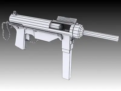 M3 Grease Gun Low-poly 3D model