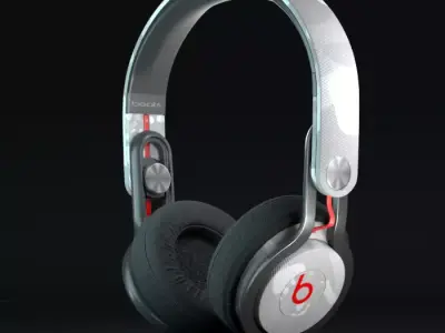 Beats Mixr custom white Camo 3D model